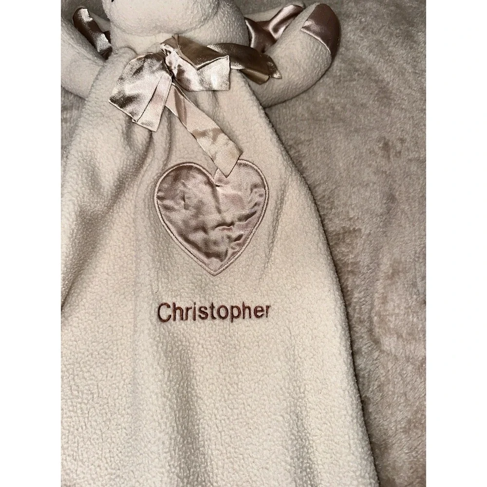 Komet Creations Lovey Security‎ Blanket Embroidered Christopher Brown Dog